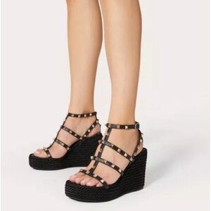 Valentino Black Wedges